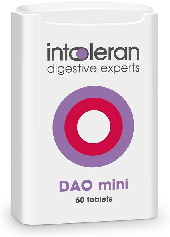 DAO Mini Digestive Enzymes - 60 Tablets | Supplement for Histamine Intolerance & DAO Deficiency | Healthy Histamine Levels | 30,000 HDU Pure Diamine Oxidase (DAO) Enzyme | Coated