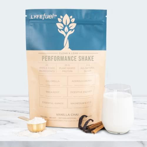 LyfeFuel Vegan Protein Shake Plant-Based Protein Powder with BCAA, Greens & Superfoods for Sports Performance, Recovery & Lean Muscle Building | (Vanilla, 24 Servings)