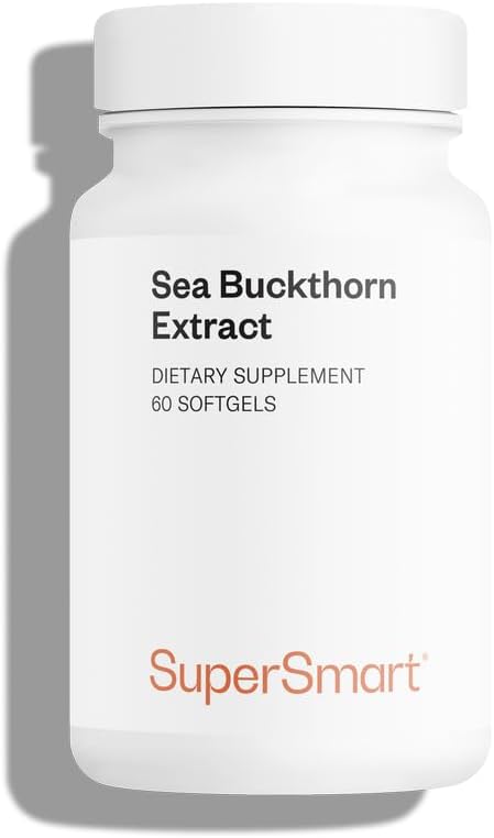 SUPERSMART - Sea Buckthorn Extract 500 mg - Argousier Extract with Omega 7 - Helps with Digestive Problems | Non-GMO & Gluten Free - 60 Softgels
