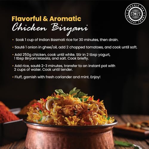Pride of India – Indian Biryani Masala Seasoning Spice - 2.40 oz. Small Dual Sifter Bottle – Gourmet Spice Blend - Ideal for layered vegetable and meat pilaf – Suitable for Vegetarians & Vegans