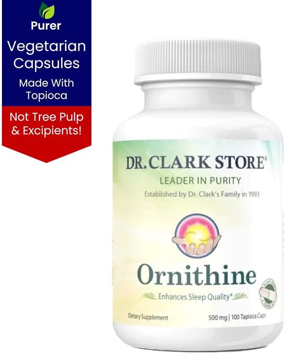 Dr Clark Store, Ornithine Vegetarian Supplement, 500 mg, 100 Tapioca Capsules