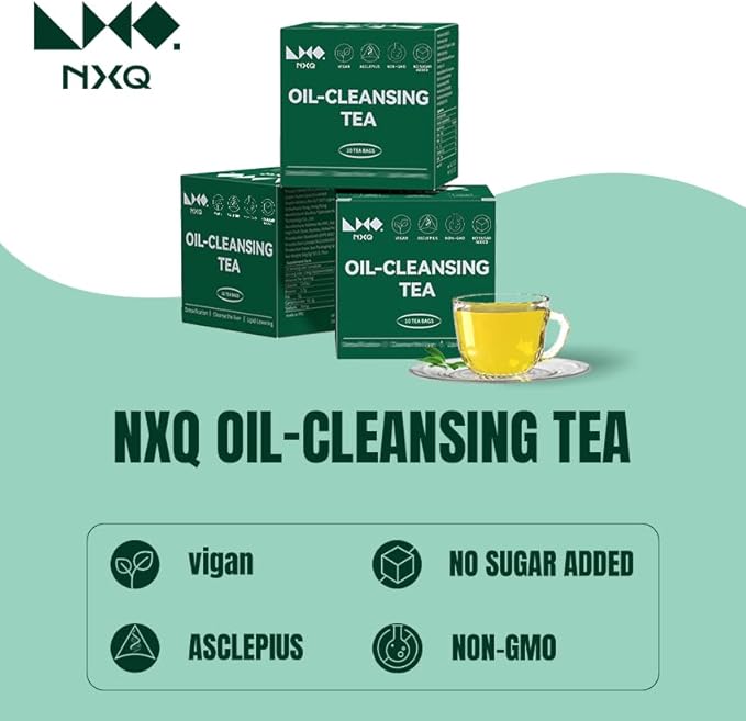 NXQ (30 Bags) Oil Cleansing Tea:Oil Reducing Tea-Traditional Recipe Tea with 9 Herbal Ingredients-A Blend of Winter Melon, Lotus Leaf, Cassia Seed, Poria for wellness