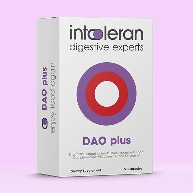 DAO Plus Digestive Enzymes - 50 Capsules | Supplement for Histamine Intolerance & DAO Deficiency | Healthy Histamine Levels | 30,000 HDU Diamine Oxidase (DAO) Enzyme | Vitamin C & Quercetin