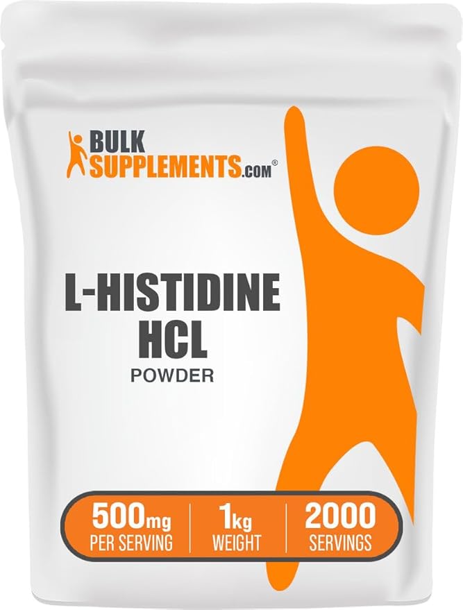 BulkSupplements.com L-Histidine HCl Powder - L-Histidine Supplement - Essential Amino Acid, Gluten Free, 500mg per Serving, 1kg (2.2 lbs) (Pack of 1)