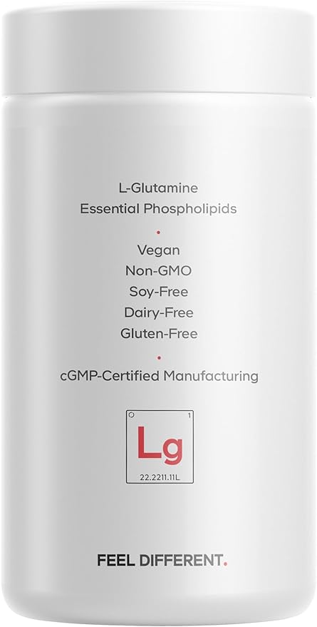 Codeage Liposomal L-Glutamine Capsule Supplement - 1,000 mg L-Glutamine per Serving - 3-Month Supply - Liposomal Delivery, Vegan Pills, Non-GMO, Gluten-Free Amino Acid - 180 Capsules