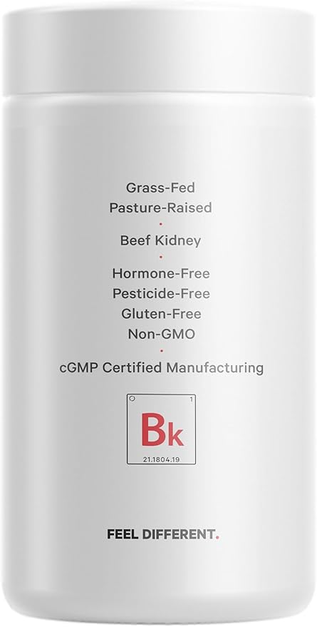 Codeage Grass Fed Beef Kidney Supplement - Freeze Dried, Non-Defatted, Desiccated Glandulars Nutrition Bovine Pills – Pasture Raised Beef Vitamins - Non-GMO -180 Capsules