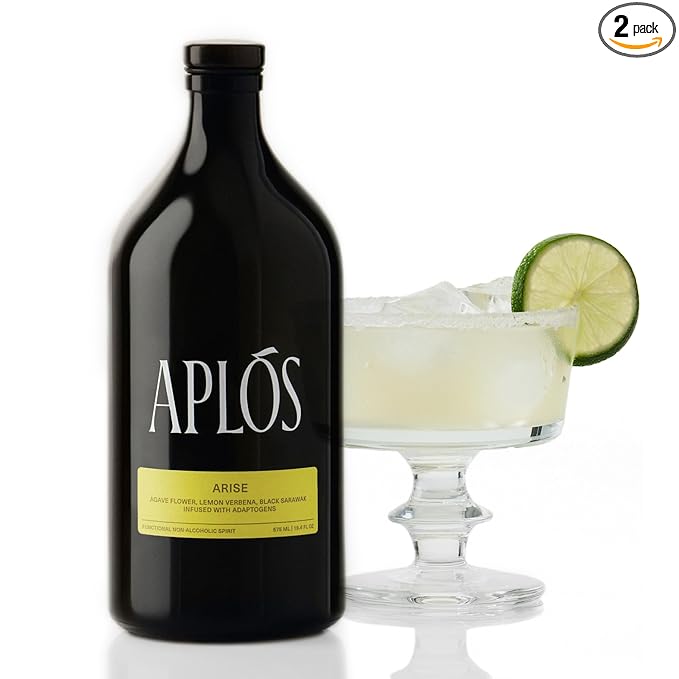 Aplós ARISE Non-Alcoholic Adaptogen-Infused Beverage, Tequila Style Alternative, Formulated to Elevate Mood, 19.4oz (575ml)