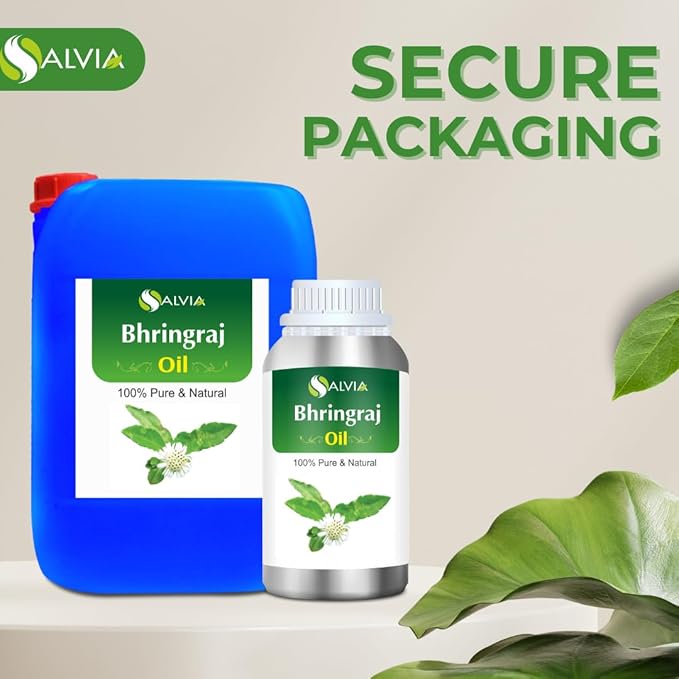 SALVIA Bulk Bhringraj Oil (Eclipta alba) Carrier Oil 100% Pure & Natural Undiluted Unrefined Uncut Organic Standard Oil Cold Pressed Therapeutic Grade Aromatherapy Bulk Oil 1000ml/33.8fl oz