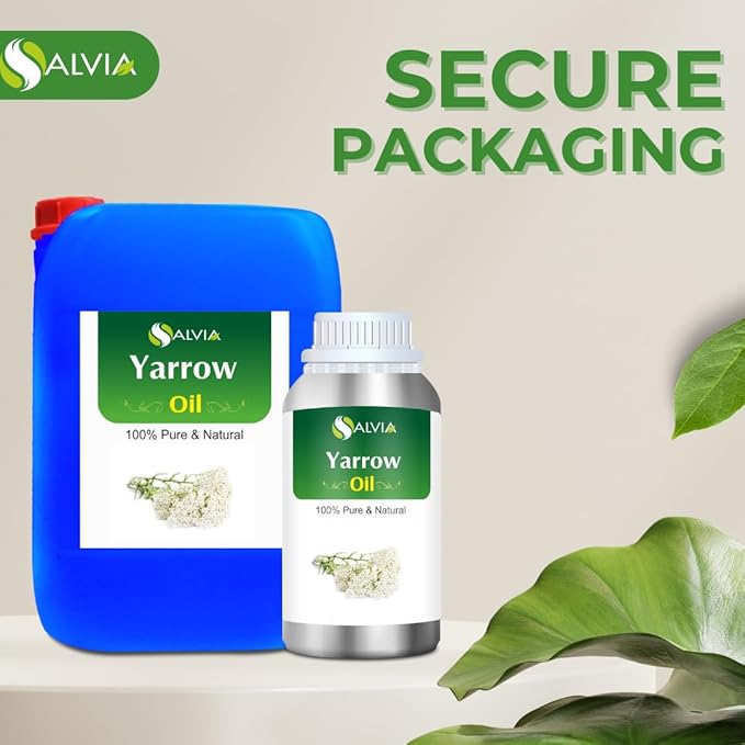 Bulk Yarrow Oil (Achillea millefolium) Essential Oil 100% Pure & Natural Undiluted Unrefined Uncut Organic Standard Oil Therapeutic Grade Oil Aromatherapy Bulk Oil 1000ml/33.8fl oz