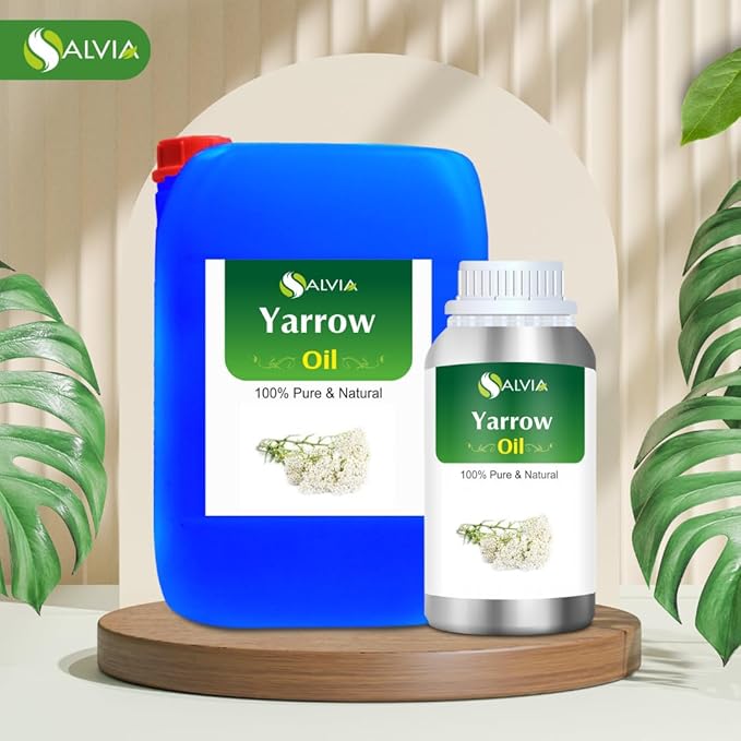 Bulk Yarrow Oil (Achillea millefolium) Essential Oil 100% Pure & Natural Undiluted Unrefined Uncut Organic Standard Oil Therapeutic Grade Oil Aromatherapy Bulk Oil 1000ml/33.8fl oz