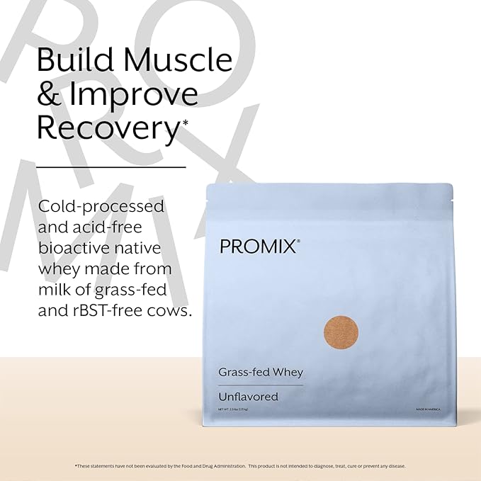 ProMix Nutrition Whey Protein Powder, Unflavored - Grass-Fed - Post Workout Fitness & Nutrition Shakes, Smoothies, Baking & Cooking Recipes - Gluten-Free & Keto-Friendly - 5 Pound (Pack of 2)