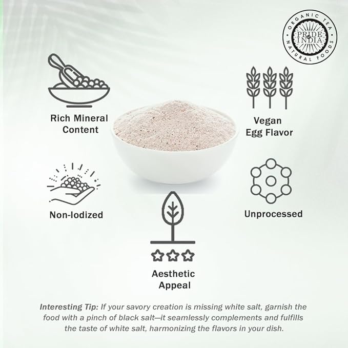 Pride Of India - Himalayan Black Rock Salt - Extra-Fine Grind, (4.0 oz, 113.4gm)- Kala Namak - Contains 84+ Minerals - Perfect for Cooking