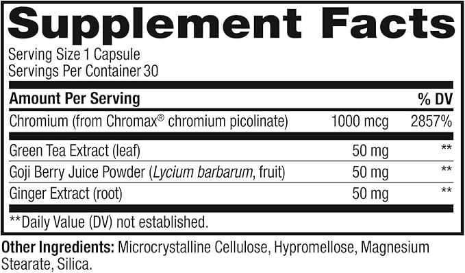 OLLY Combat Cravings, Metabolism & Energy Support Supplement,1000 mcg Chromium, Green Tea, Goji Berry, Ginger - 30 Count (Pack of 2)