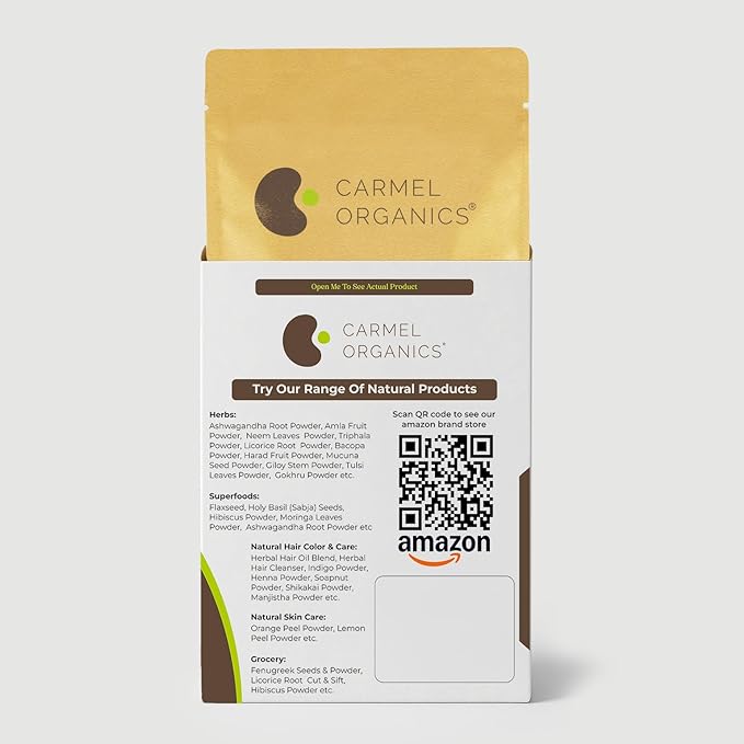 CARMEL ORGANICS Ashwagandha Root Powder 7.5 Ounce, Non GMO & Gluten Free, Natural, Withania Somnifera from India, No Added Presrvatives