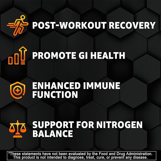 L-Glutamine 1000mg Gummies for Women & Men| with Beta-Alanine, BCAAs, Magnesium Glycinate, Potassium & Ashwagandha | Vegan | Sugar-Free & Extra-Chewy | 120 Counts