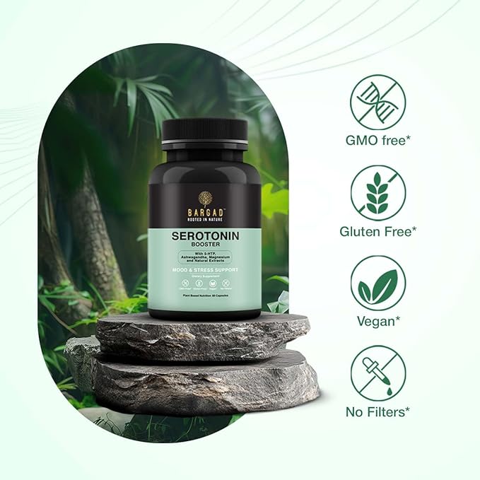 Serotonin Support Supplement – 5-HTP 150mg with L-Tryptophan, B6, Magnesium & Herbal Blend – Mood, Relaxation & Sleep Support – 60 Vegan Capsules – Non-GMO, Gluten-Free