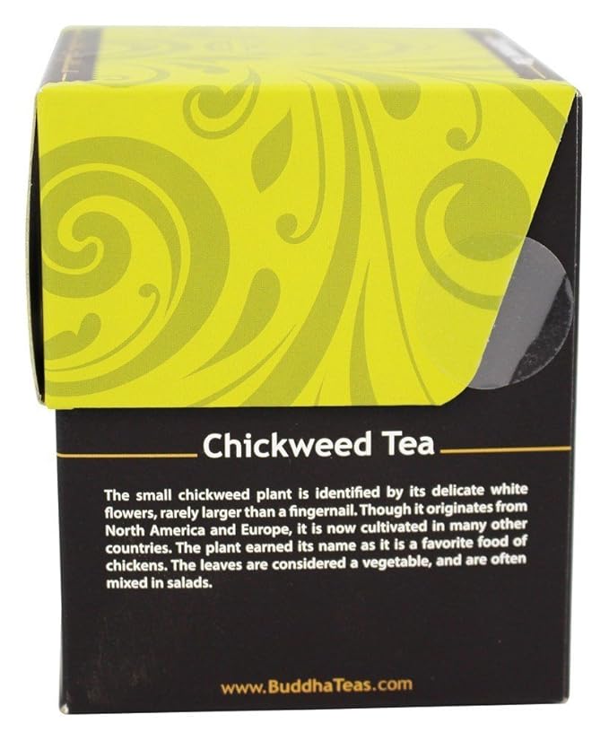 Buddha Teas Organic Chickweed Tea - OU Kosher, USDA Organic, CCOF Organic, 18 Bleach-Free Tea Bags