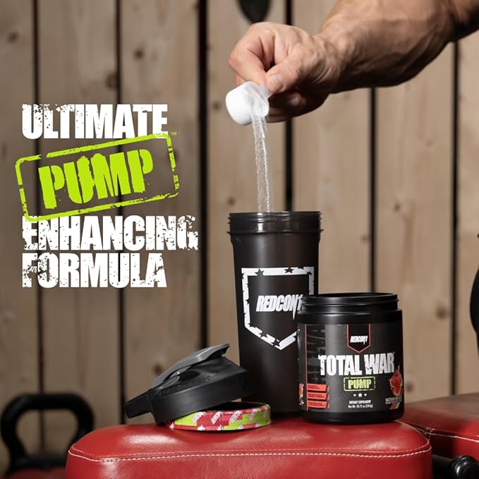 REDCON1 Non Stim & Caffeine Free Pre Workout Powder for Women & Men - Total War Pump - with L-Citrulline, Beta Alanine & More - Workout at Any Time of Day - Watermelon Slushy (10.72 oz)