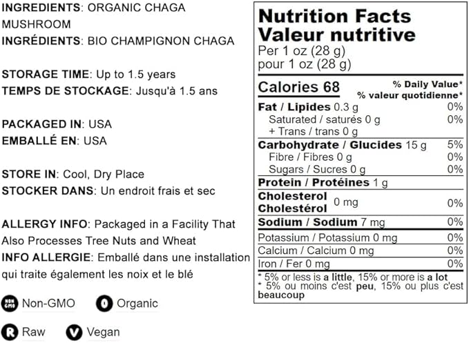 Food to Live Organic Chaga Mushroom Powder, 6 Ounces – All Natural Vegan Superfood for Immunity and Holistic Wellness. Rich in Antioxidants and Nutrient-Packed. Non-GMO. 100% Pure. Kosher