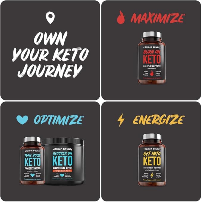 Vitamin Bounty Premium Raspberry Ketones Supplement - Keto Pills for Weight Loss - Promotes Ketosis & Metabolism Support - Keto Diet Aid - Energy Boost for Women & Men - 60 Capsules