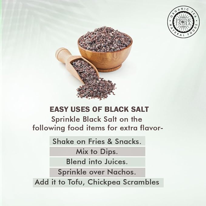 Pride Of India- Himalayan Black Rock Salt, Coarse Grind, (4.4 oz)- Kala Namak, Contains 84+ Minerals, Perfect for Cooking, Tofu Scrambles