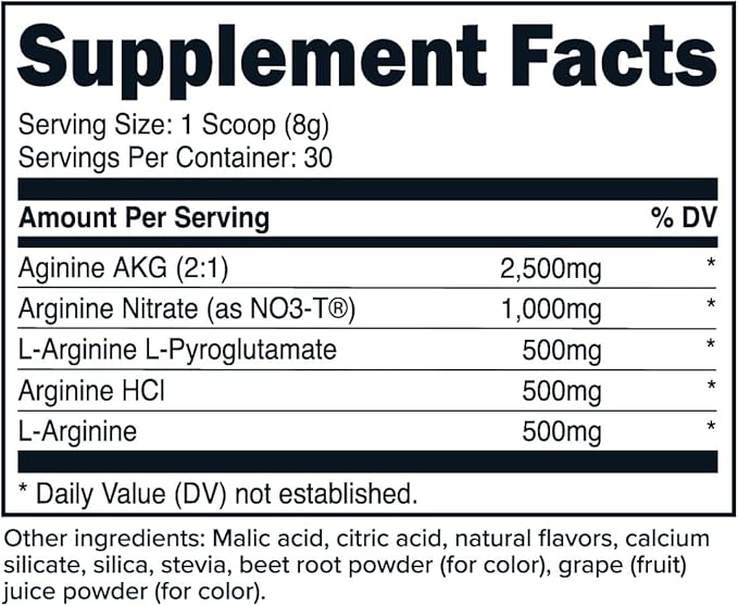 Primaforce L-Arginine Complex Powder (30 Servings Per Bottle | Mixed Berry) Powerful Protein Building Supplement for Maximum Gains