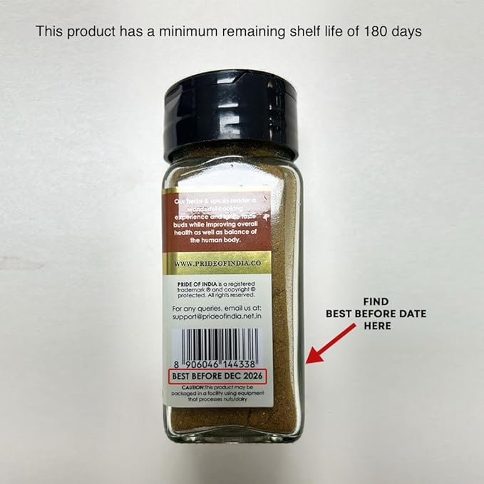 Pride of India – Indian Biryani Masala Seasoning Spice - 2.40 oz. Small Dual Sifter Bottle – Gourmet Spice Blend - Ideal for layered vegetable and meat pilaf – Suitable for Vegetarians & Vegans