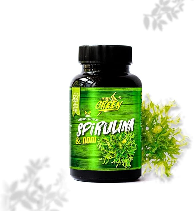 AMAZON ANDES HEALTHY · SUSTAINABLE · FAIR Spirulin and Noni Capsules - Food with High Nutritional Content and Increases Resistance - | 120 Pills - Vegan Capsules - Non GMO - Gluten Free