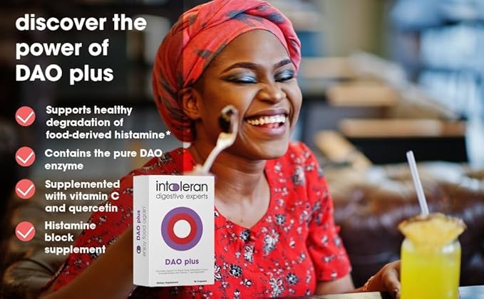 DAO Plus Digestive Enzymes - 50 Capsules | Supplement for Histamine Intolerance & DAO Deficiency | Healthy Histamine Levels | 30,000 HDU Diamine Oxidase (DAO) Enzyme | Vitamin C & Quercetin