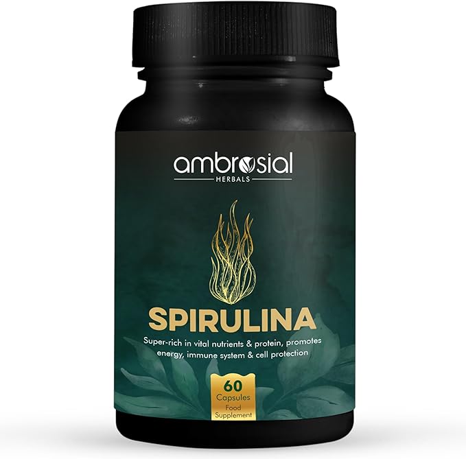 AMBROSIAL Spirulina Capsules 500 mg (Pack of 1-60 Capsules)