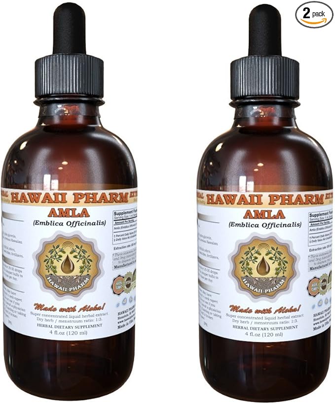 Amla Liquid Extract, Organic Amla (Emblica Officinalis) Tincture 2x2 oz