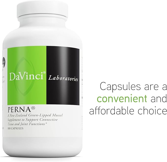 DAVINCI Labs Perna - Helps Support Joint Health with New Zealand Green Mussel, a Source of Omega-3, 6, 9 Fatty Acids, Glucosamine & Chondroitin - 180 Capsules (90 Servings)