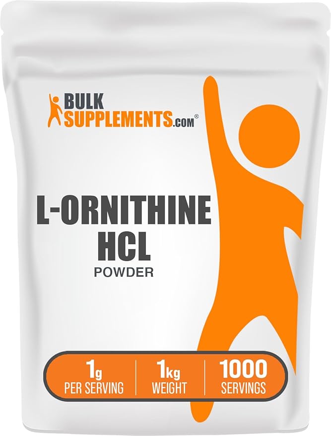 BulkSupplements.com L-Ornithine HCl Powder - Ornithine Supplement, Amino Acids Supplement - Gluten Free, 1g per Serving, 1kg (2.2 lbs) (Pack of 1)