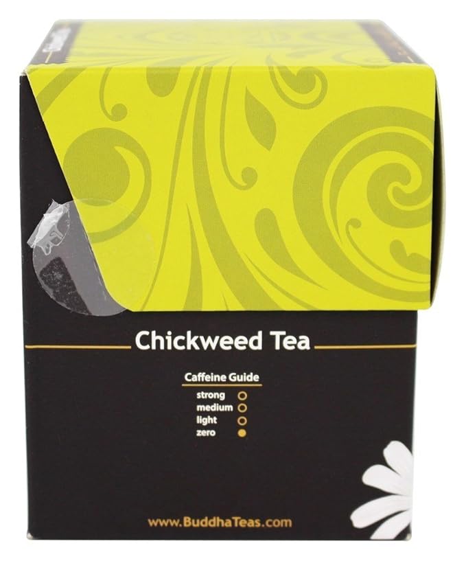 Buddha Teas Organic Chickweed Tea - OU Kosher, USDA Organic, CCOF Organic, 18 Bleach-Free Tea Bags