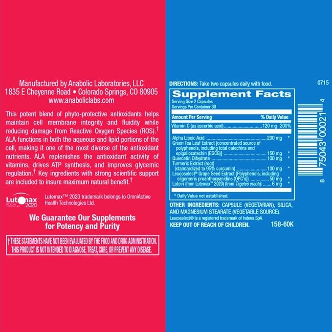 Superfood Based Potent Antioxidant Supplement - Broad Spectrum Herbal Antioxidant Blend with Polyphenols Proanthocyanidins and Green Tea Catechins for Daily Wellness and Immune Support - 30 Servings