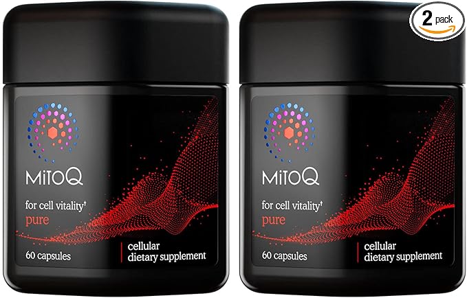 MitoQ Pure Advanced Mitochondria Supplement Superior Bioavailability to CoQ10 | Reduces Free Radical Damage for Healthy Aging, Metabolism, Heart Health, Energy, Strength & Mobility