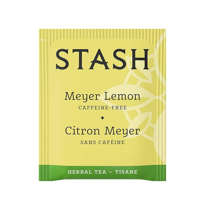 Stash Tea Meyer Lemon Herbal Tea - Naturally Caffeine Free, Non-GMO Project Verified Premium Tea with No Artificial Ingredients, 100 Count (BULK PACKAGING)