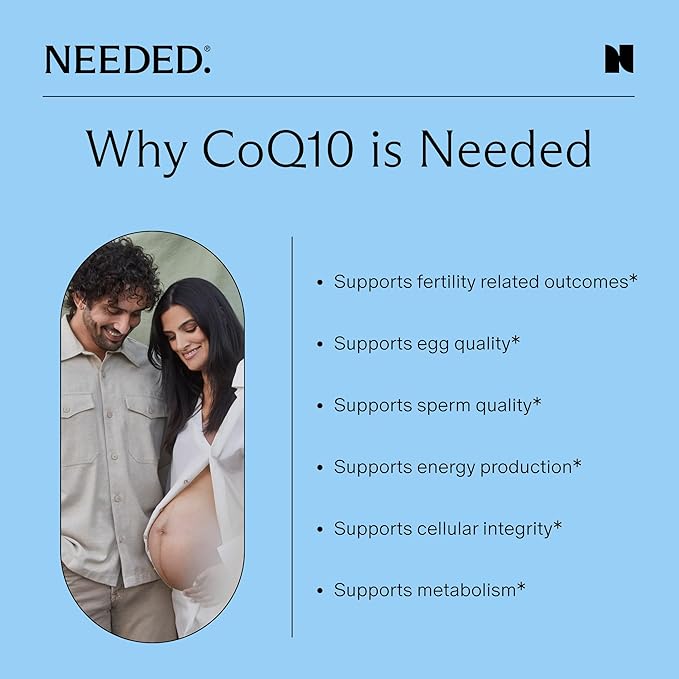 Needed. CoQ10 200mg Supplement - Ubiquinol 200mg for Women and Men – Coenzyme Q10 Preconception Health Supplement, Non-GMO, Softgels – 30 Count