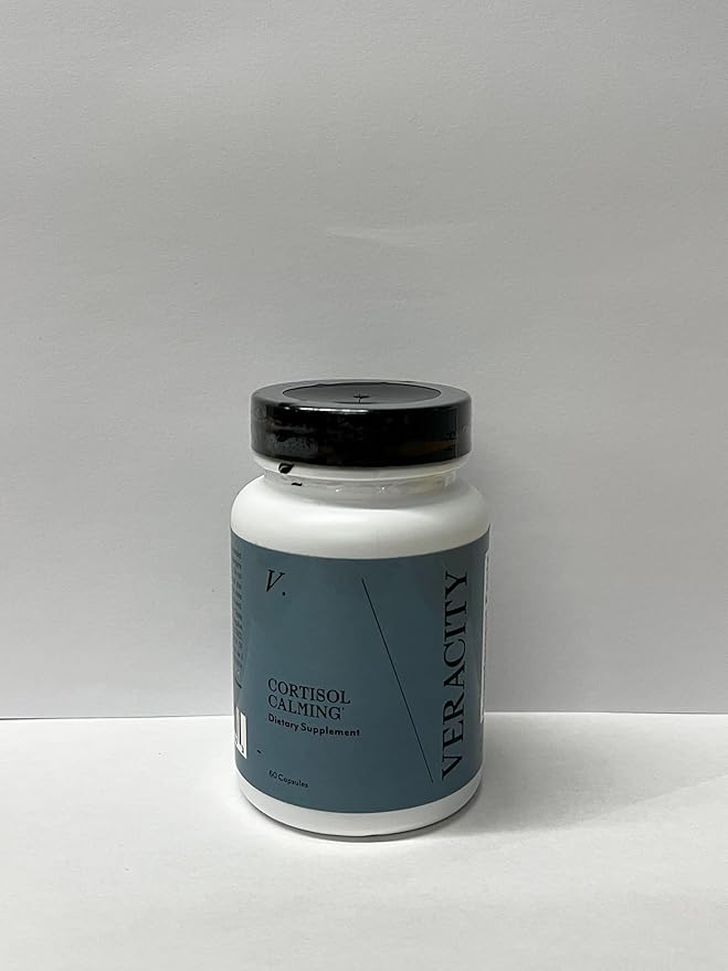 Veracity Cortisol Calming - Clinically Proven Stress & Sleep Support Supplement - Reduces Tension & Improves Mental Clarity with Natural Blend of Adaptogens - 60 Capsules