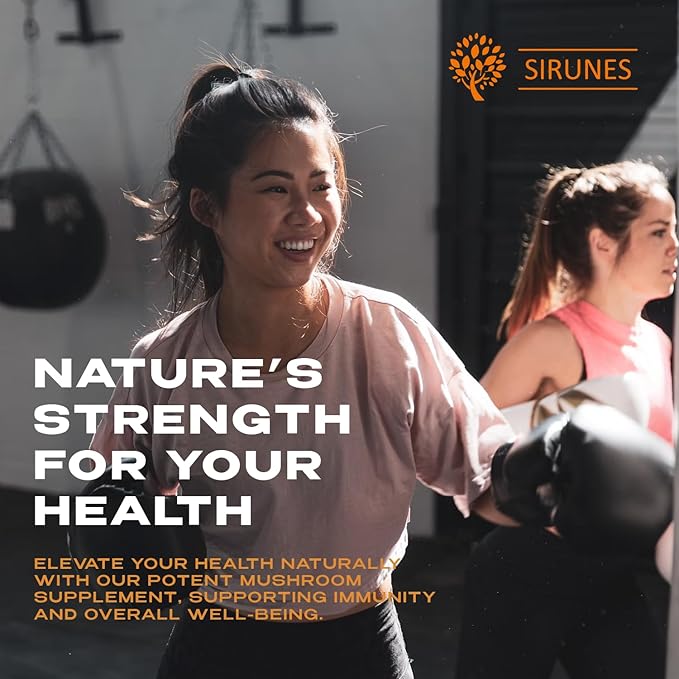 SIRUNES Mushroom Supplement Chaga Mushrooms Capsules 100 Count – 1000mg Natural Organic Mushrooms with Chaga Mushroom Powder – Antioxidant Supplement for Immune Support, Energy Boos
