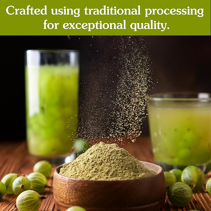 Ancient Roots Gooseberry Powder -100% Pure & Natural, Non-GMO, Gluten-Free, Finely Ground Amla for Smoothies, Teas, and Recipes, 10.5 oz Resealable Bag