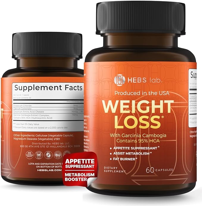 Weight Loss Pills for Women & Men – Diet Pills with Garcinia Cambogia - Effective Appetite Suppressant for Weight Loss - Metabolism Booster – Belly Fat Burner for Men & Women - Made in the USA