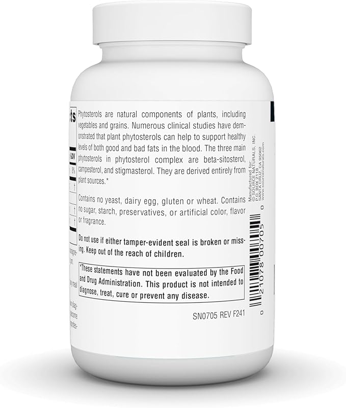 Source Naturals Phytosterol Complex with Beta-Sitosterol, Supports Healthy Cholesterol Levels*, 113 mg - 180 Tablets