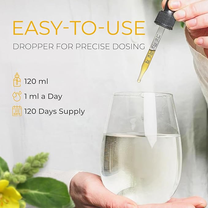 FRESHDRINKUS, 4 fl oz (120ml) Mullein Drops for Lungs Cleanse Support, Mullein Extract Liquid, 1200mg per Serving, 120 Days Supply – 100% from Natural Mullein Leaves, Non-GMO, Gluten-Free (4 fl oz)