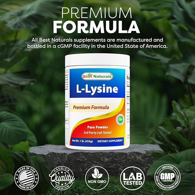 Best Naturals Lysine Powder, 1 Pound - 100% Pure (1 LB (Pack of 1))
