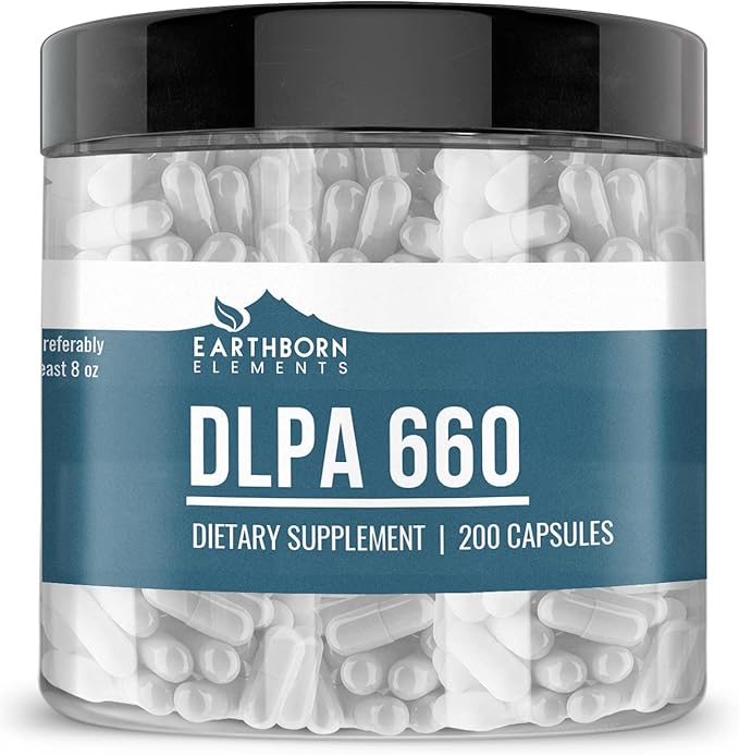 Earthborn Elements DL-Phenylalanine 200 Capsules, Pure & Undiluted, No Additives