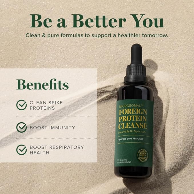 Global Healing Center - Foreign Protein Cleanse (Spike Protein Detox) - Support Formula with Wormwood - Helps Detox for Immune Support - 2 Fl Oz