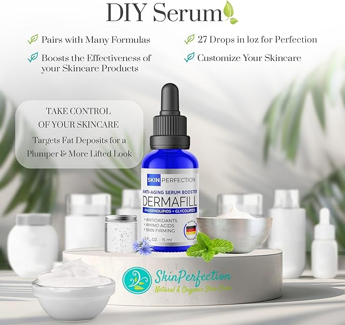 Skin Perfection Adipofill Wrinkle Filler - Anti Aging Serum with Patented L-ornithine Amino Acid for Plump Up Under-eye Hollowness & Nasolabial Lines - Diy Face Serum for Women Mix with Any Skincare