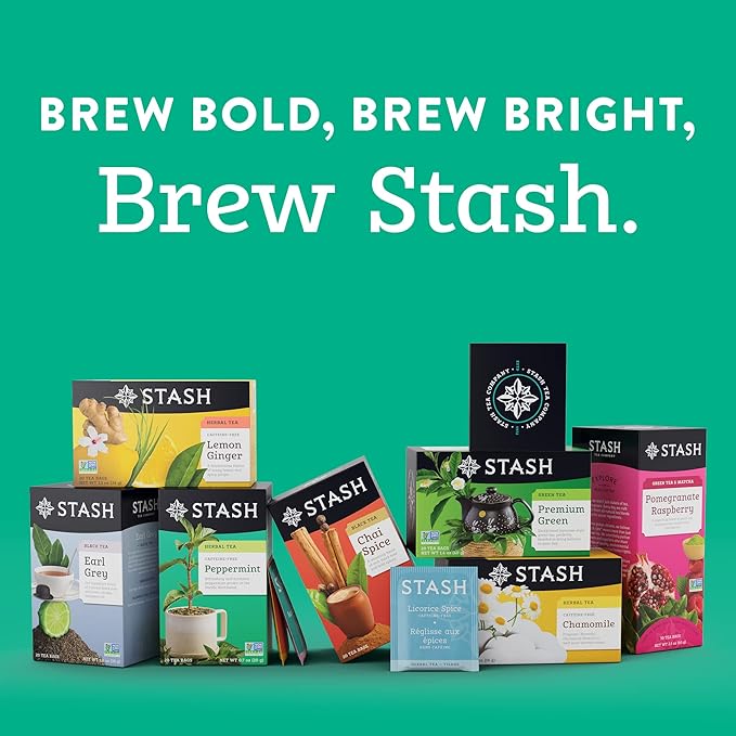 Stash Tea Decaf Premium Green Tea, Box of 100 Tea Bags (Packaging May Vary)