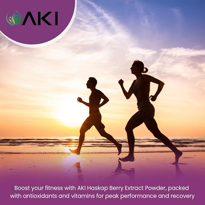 AKI Haskap Berry Extract Powder - Rich in Antioxidants, Vitamin-C & Polyphenols - Extracted from Quality Dried Berries - No Added Artificial Flavors & Coloring - Boosts Energy Level (5.30Oz/150g)